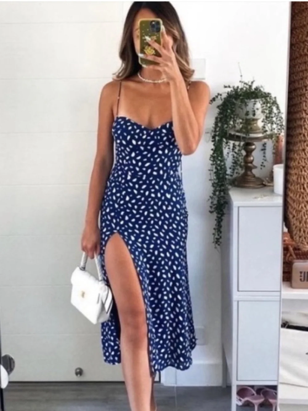 Reformation Crimini Dress - Moray (Blue) Maxi Slip Dress Size 0 - Picture 1 of 7